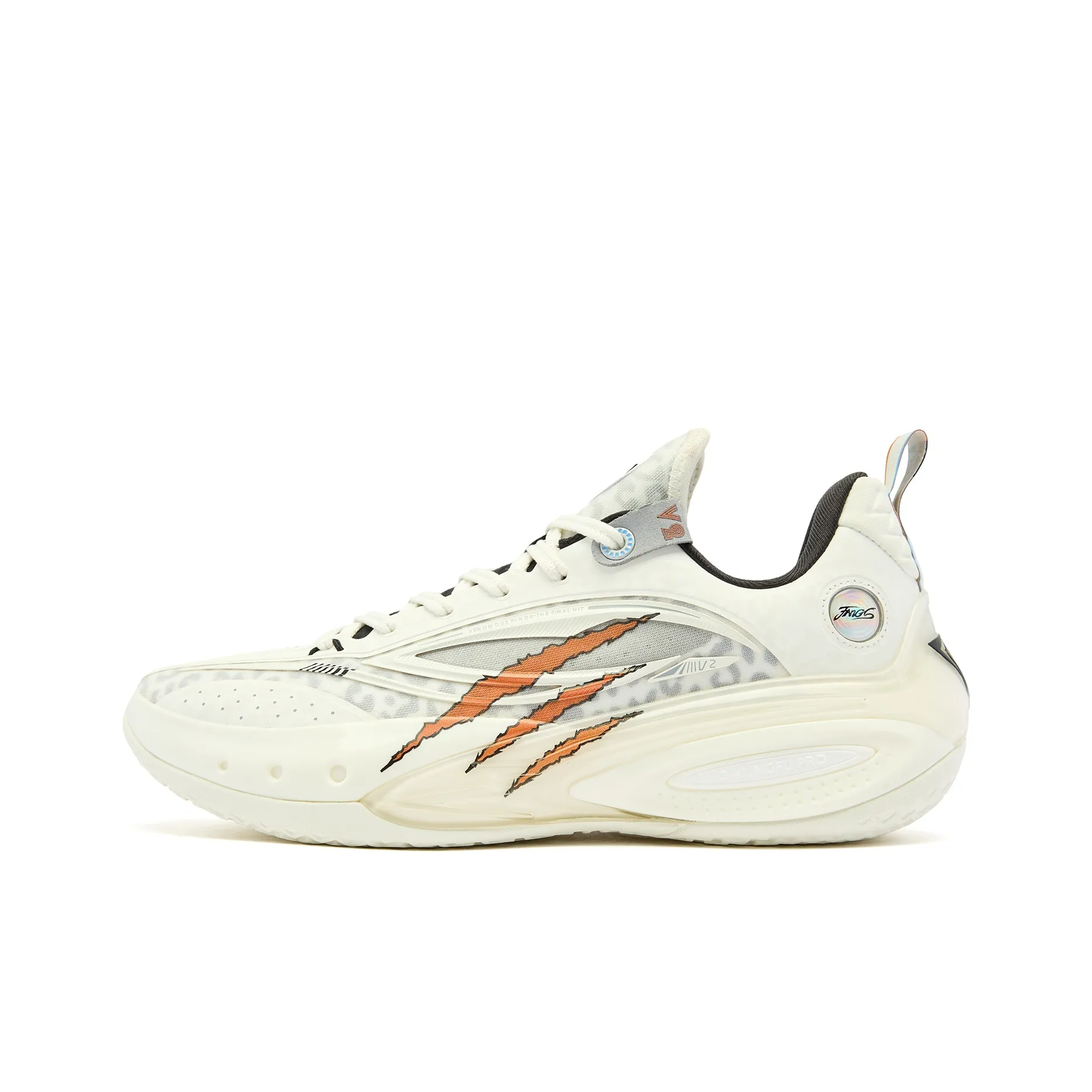 QIAODAN Venom PRO3,0 V2 Баскетбольные кроссовки Низкий топ Айвори Стальной серый Мужской