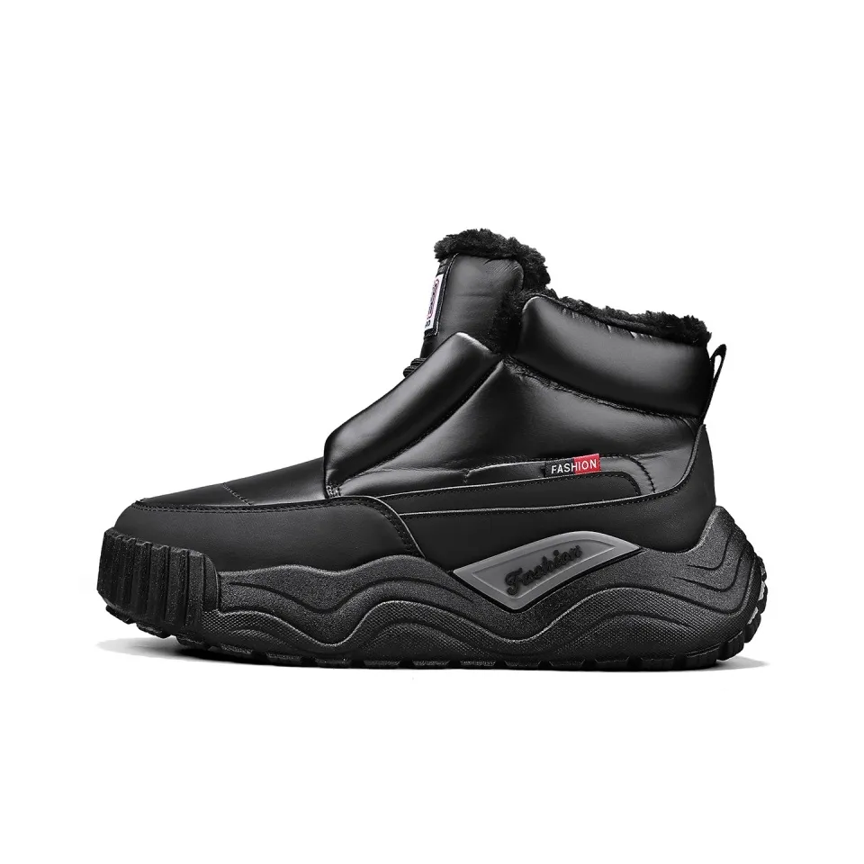 Wooden Rabbit Thermal Abrasion Resistant Cushioning Height Increasing Slip Resistant Snow Boots Men's