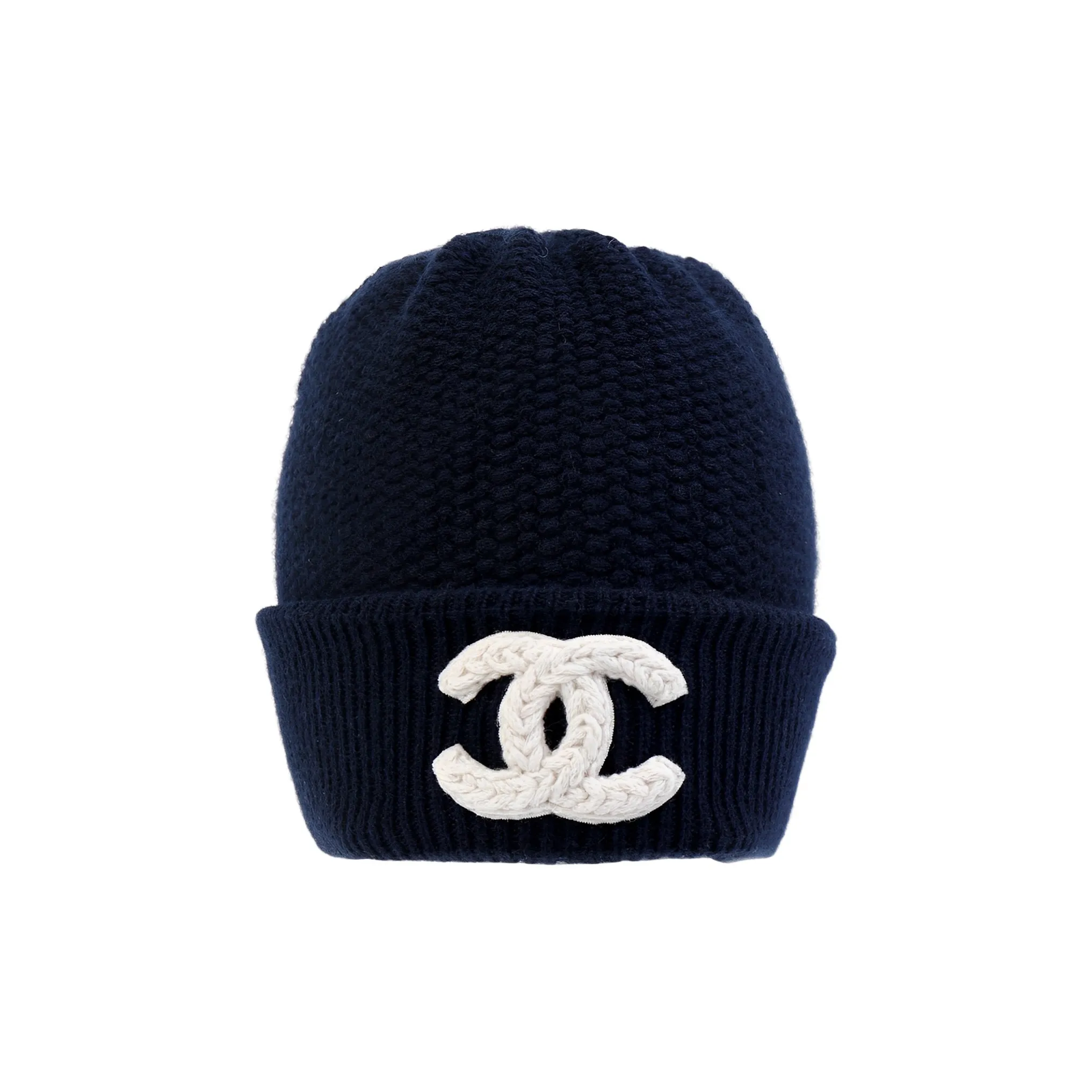 CHANEL Cashmere Beanies Unisex Blue