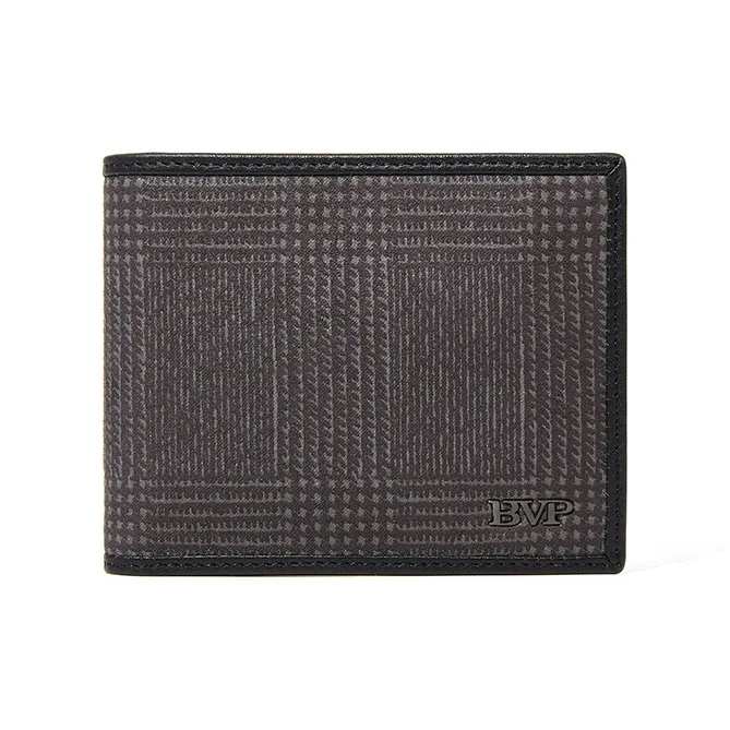 BVP Держатель для карт и кошелек из натуральной коровьей кожи стандартный мужской черный