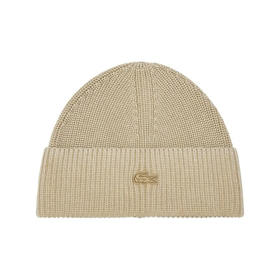 Шапки-бини из хлопка и трикотажной ткани унисекс молочный кофейный цвет сотрудничество с LACOSTE