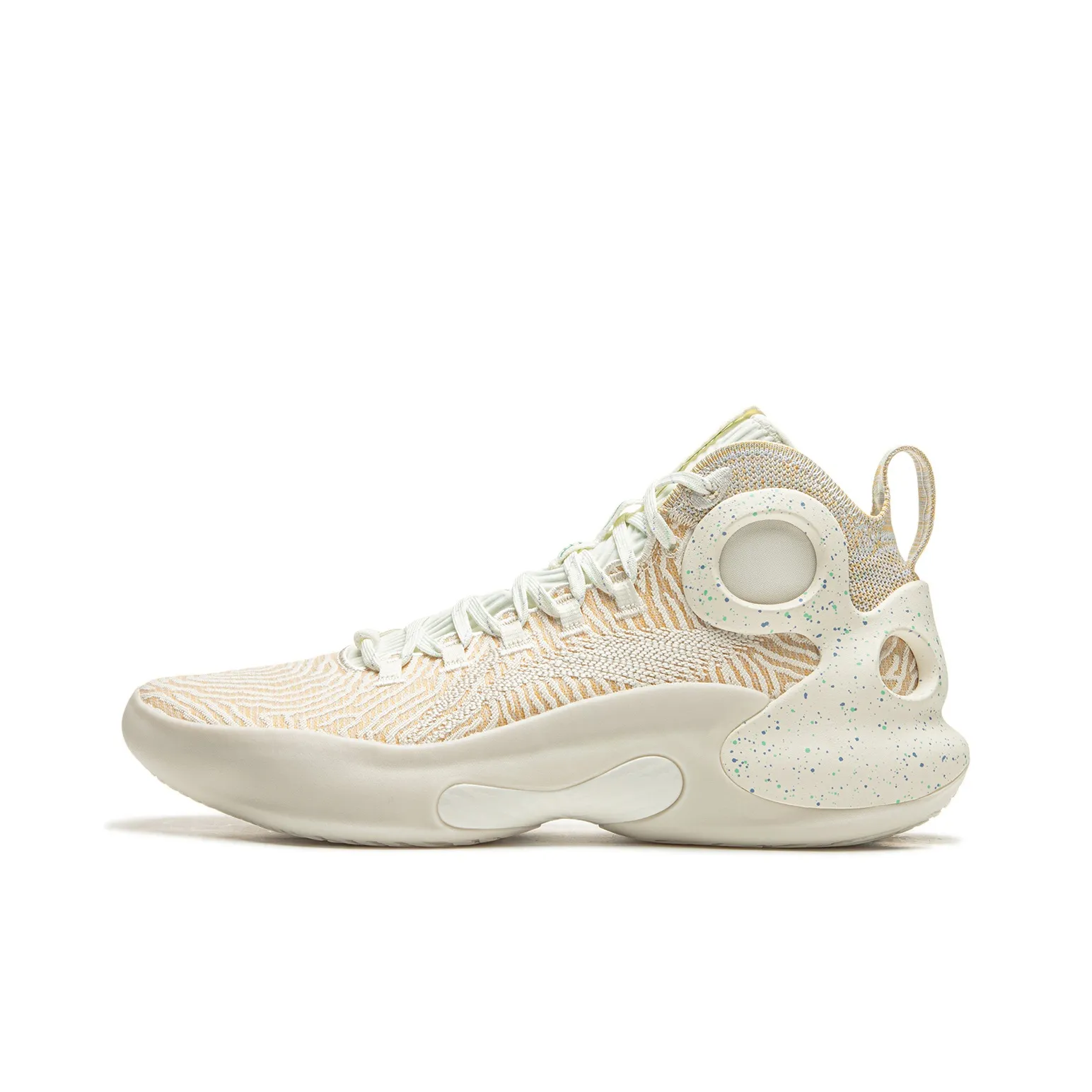 LiNing Charming ULTRA Anti Slip Wear Resistant Mid Top Basketball Shoes Men's Champagne White