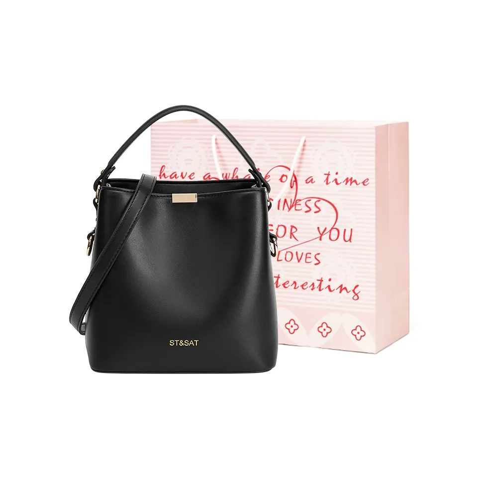 ST SAT Сумка через плечо из синтетической кожи женская черная умбра