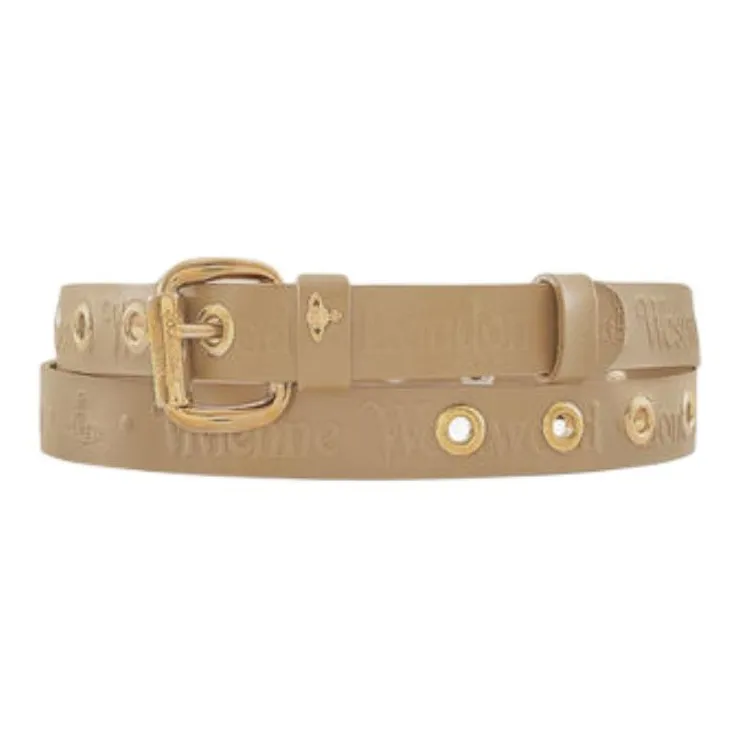 Vivienne Westwood Leather Belts Unisex Gold Width 2.5cm