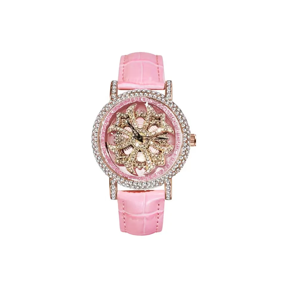 MUKUO Possession Collection Кварцевый механизм Естественная кожа Ремешок Часы Женские Фиолетовый Циферблат