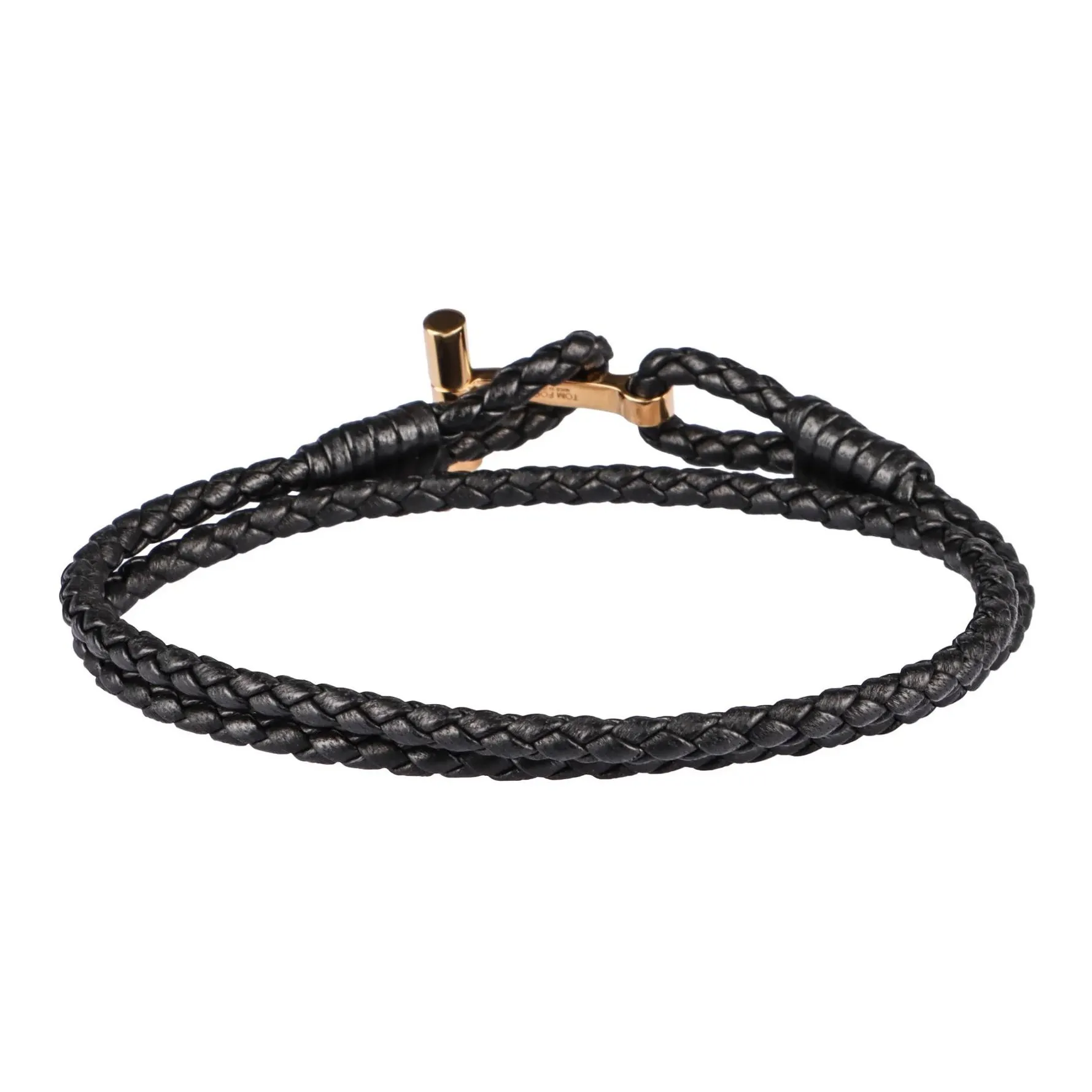 TOM FORD T Plaque Braided Bracelet