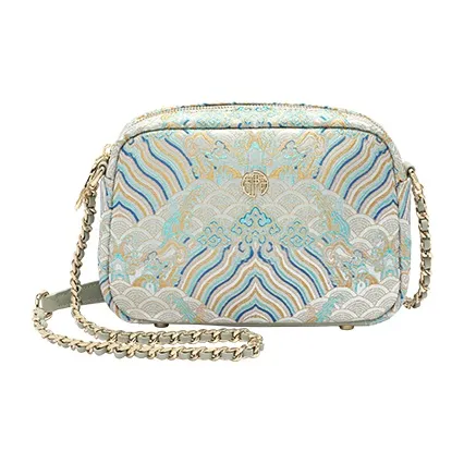 GUYIXI Полиэстер Винтаж Цепочка Маленькая Квадратная Сумка Ципао Сумка через плечо Сумка на плечо Маленькая Женская