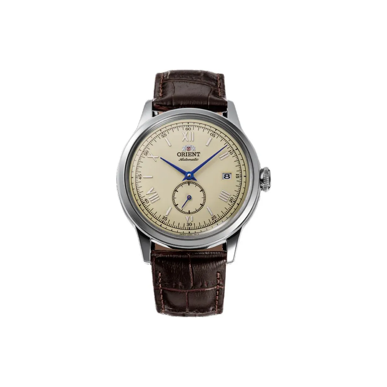 ORIENT Automatic/Manual Mechanical Movement Leather Strap Watch 38.4mm Men's Watches Yellow Watch Dial