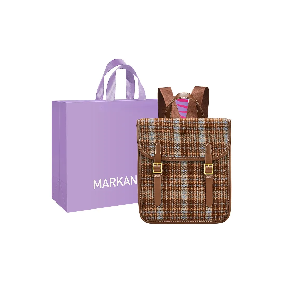 MARKANGARO ПУ (полиуретан) Рюкзак Стандартный Унисекс Красный Зеленый Клетка Серый Клетка