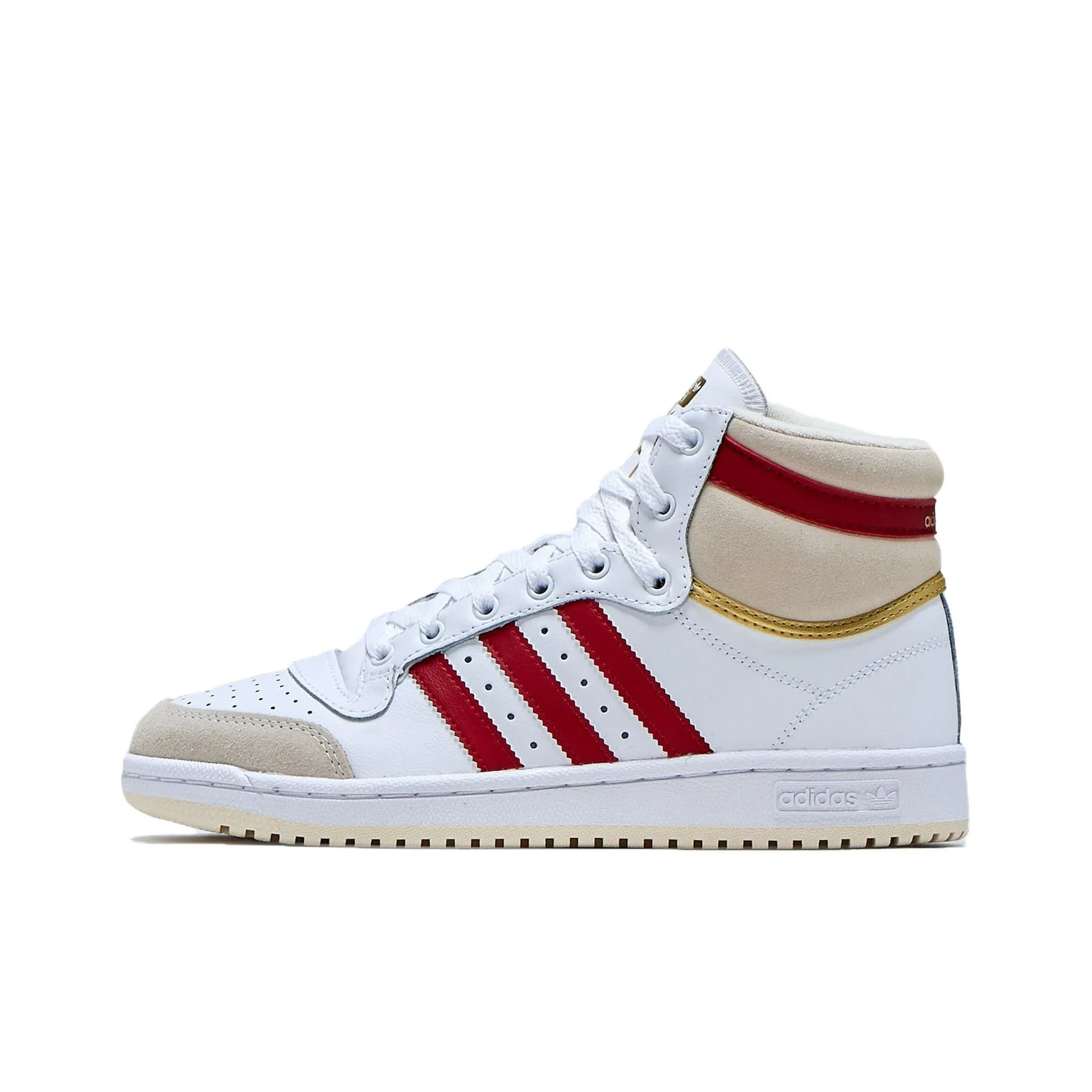 Adidas Originals Top Ten Anti Slip Wear Resistant High Top Skateboard Shoes Women's White