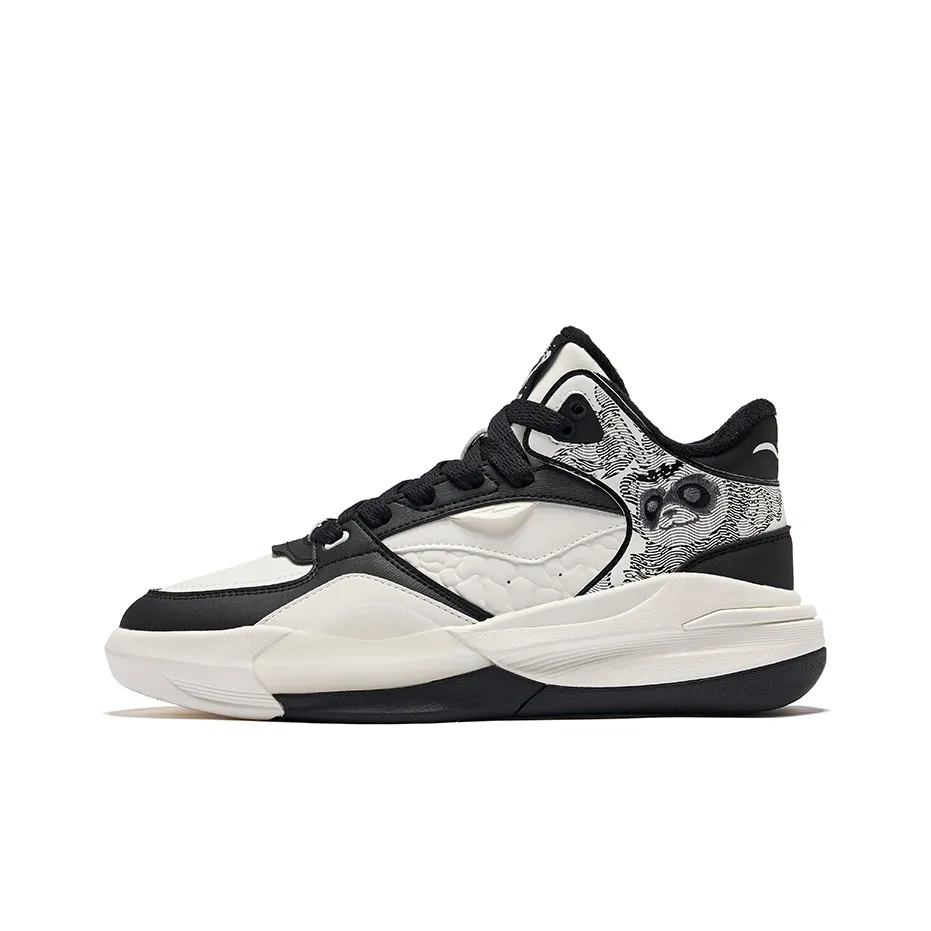 Erke Battery Panda 3V2 Slip-on Resistant Abrasion-resistant Low Top Skateboard Shoes Women's Microcrystalline White Jet Black