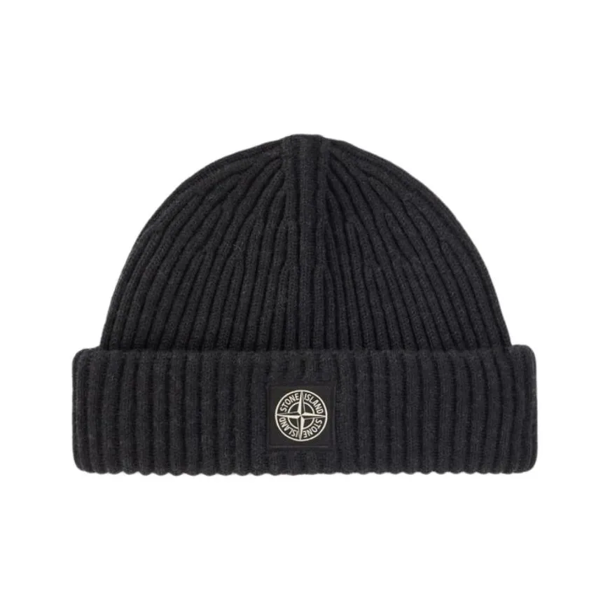 STONE ISLAND Logo-Patch Knitted Beanie