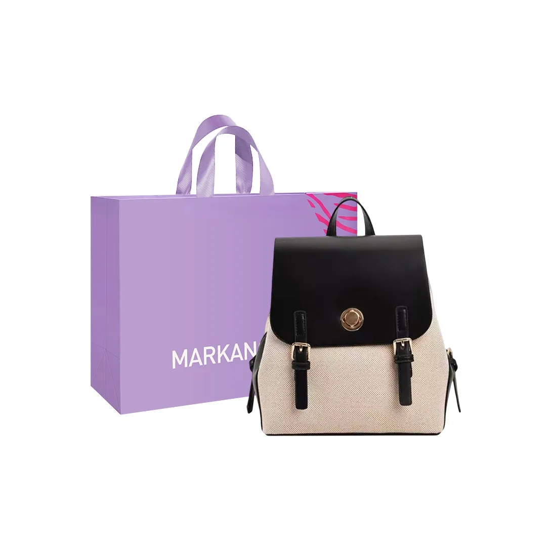 MARKANGARO ПУ (полиуретан) Рюкзак Большой Женский Коричневый Черный