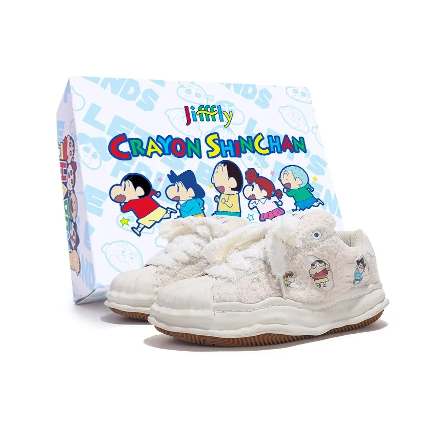 Crayon Shinchan x Jifffly Coverage Warm Slip-Resistant Low-Top Skateboard Shoes Women's
