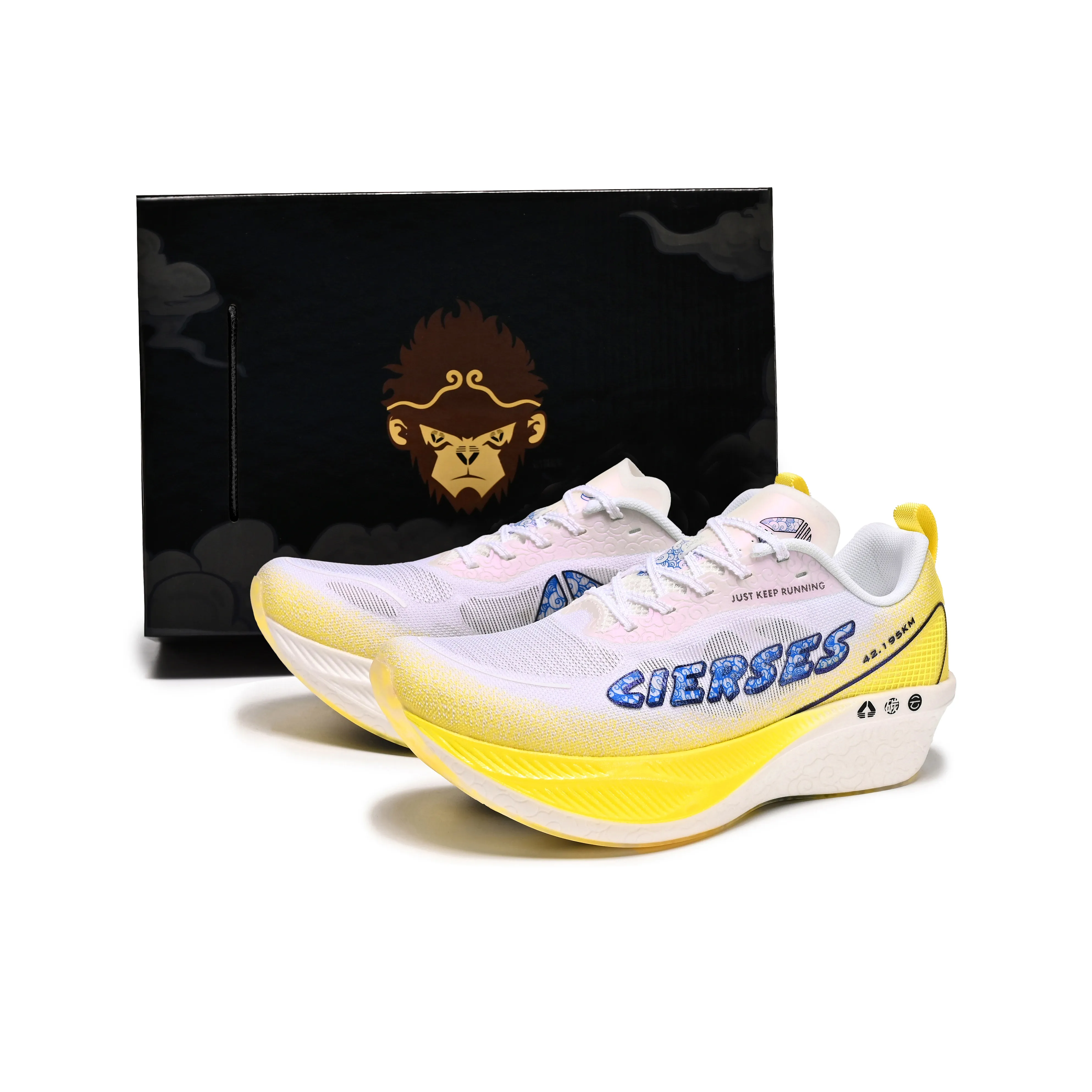 CIERSES Low Top Running Shoes Unisex White Glaze Yellow