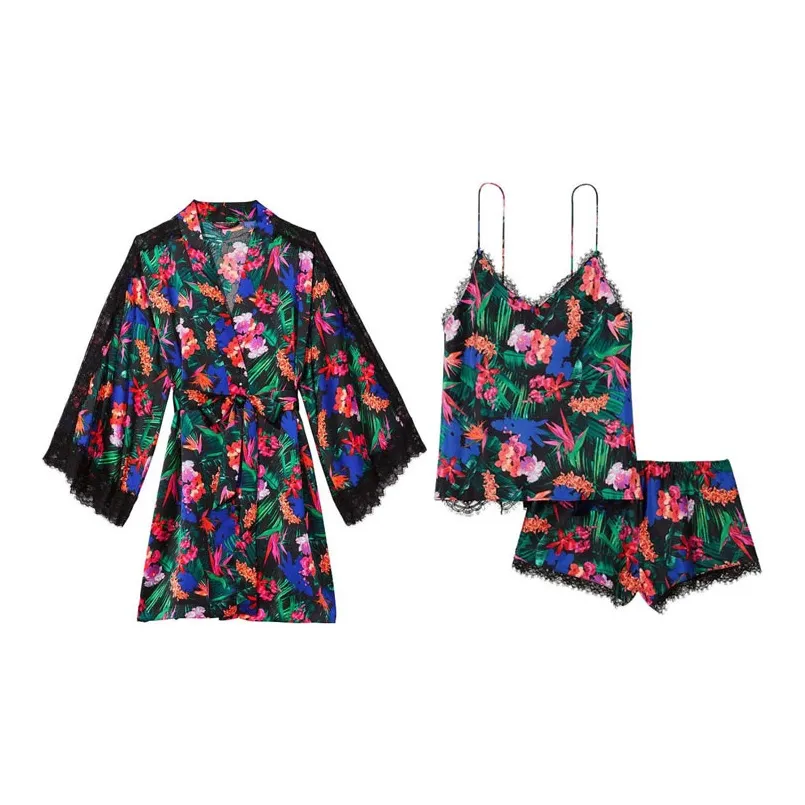 Victoria's Secret Pajama Комплект Женский Смешанный Цвет Тропический С принтом