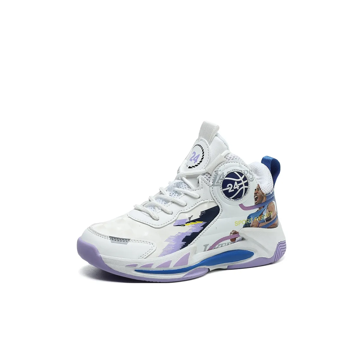 BVFNLEE Wear-Resistant Rebound Lightweight Cushioning Balance Water-Resistant Mid-Top Children's Basketball Shoes Kids'
