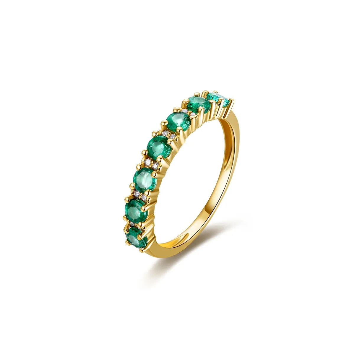 SEAZA Emerald Colored Gold And Gem Ring Women's