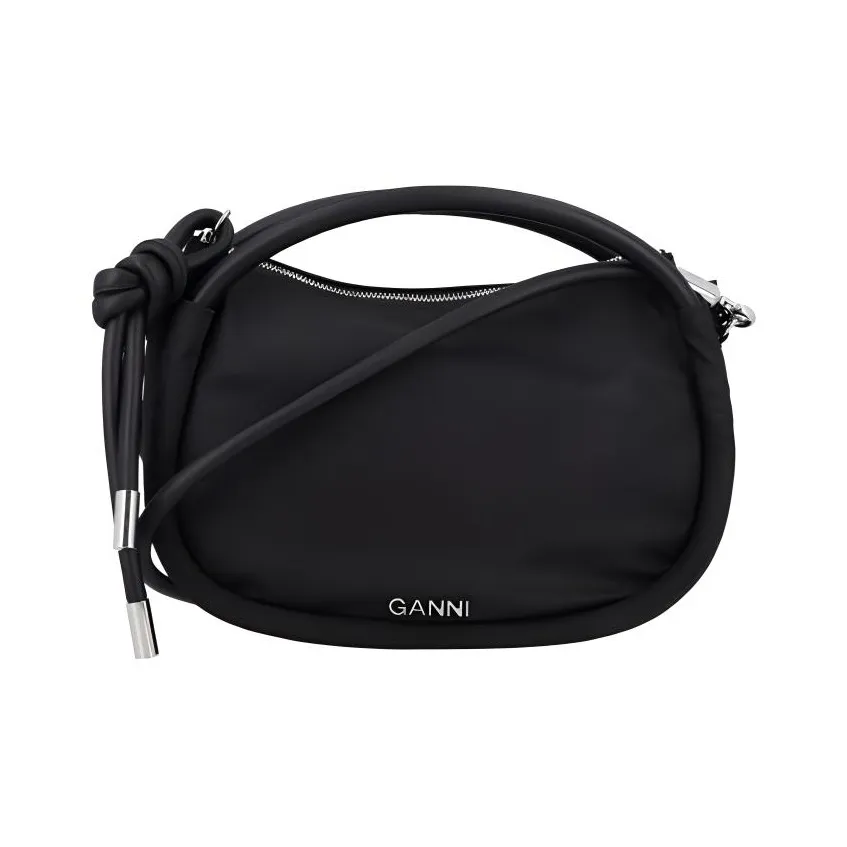 GANNI Curved Logo letter Tote Bag