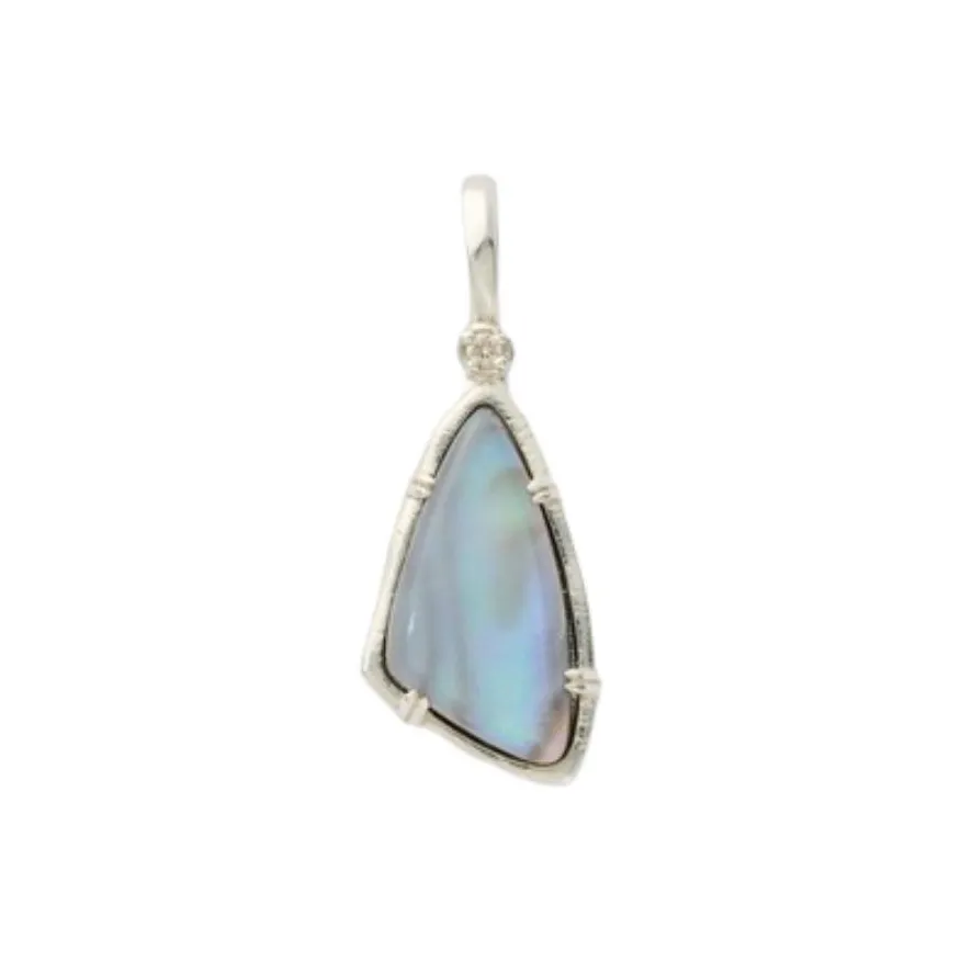 Agete 925 Sterling Silver With Moonstone, Shell, And Diamond Charms / Pendants Women's Silver