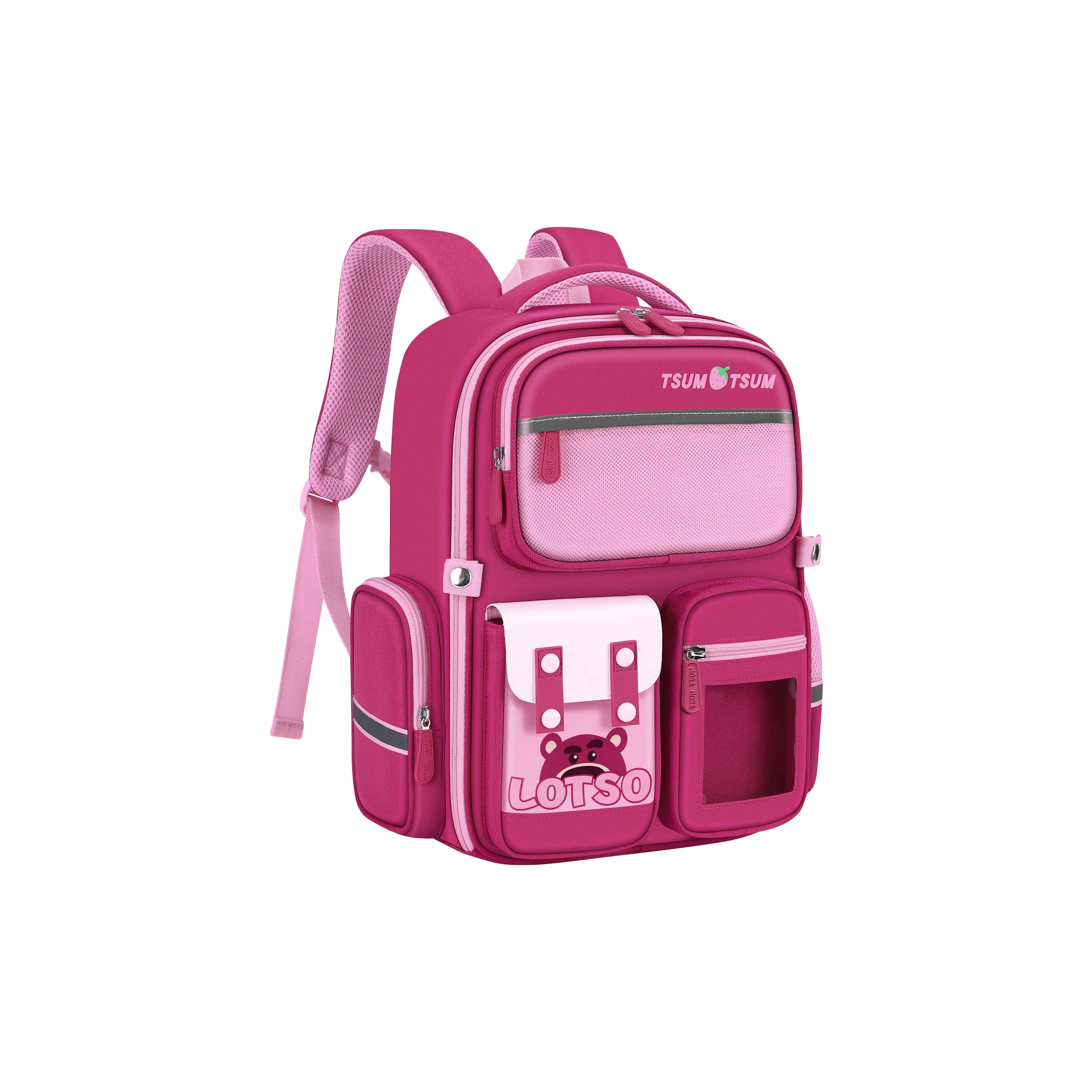 Disney Strawberry Bear Series Полиэстер Рюкзак Студенческий Рюкзак Стандартный Женский Розовый