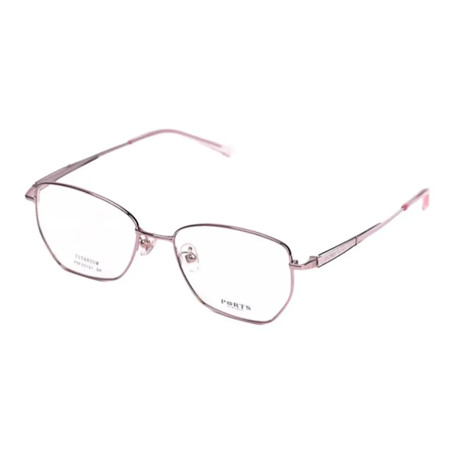 PORTS Чистый титан Нерегулярная форма Оправы для очков Женские Шампанское Фиолетовый золото