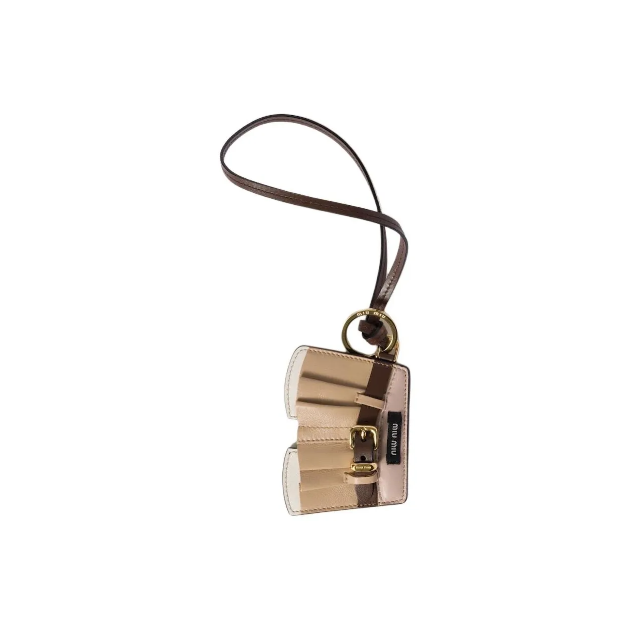 MIU MIU Leather Bag Accessory Women's Gray Ropes