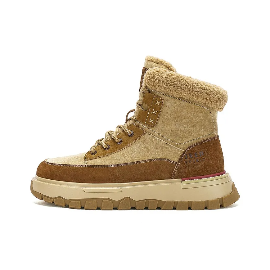 JEEP SPIRIT Зимний Утолщенный And Флис Линейка На открытом воздухе Мини Кухонная плита Короткий MID Голень Сноубутсы Мужской Рассвет Желтый