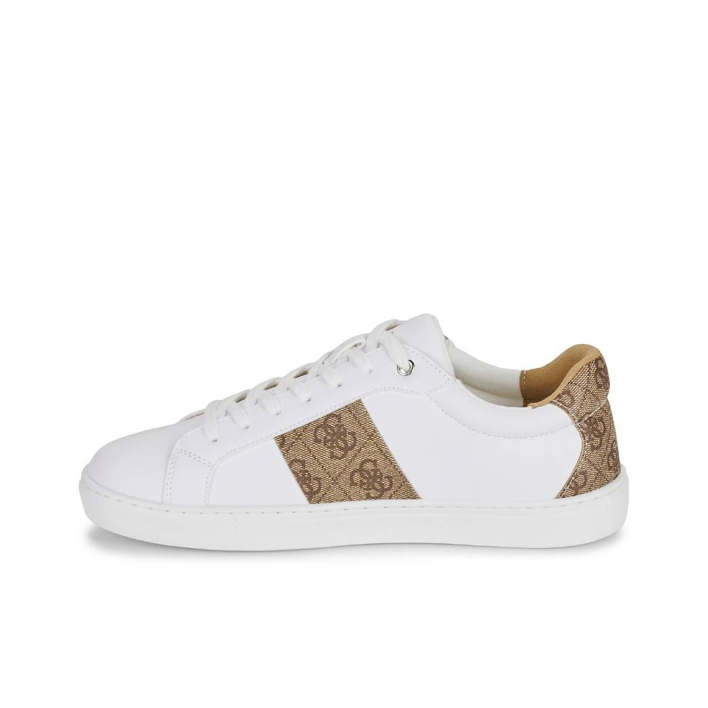 white and gold guess shoes