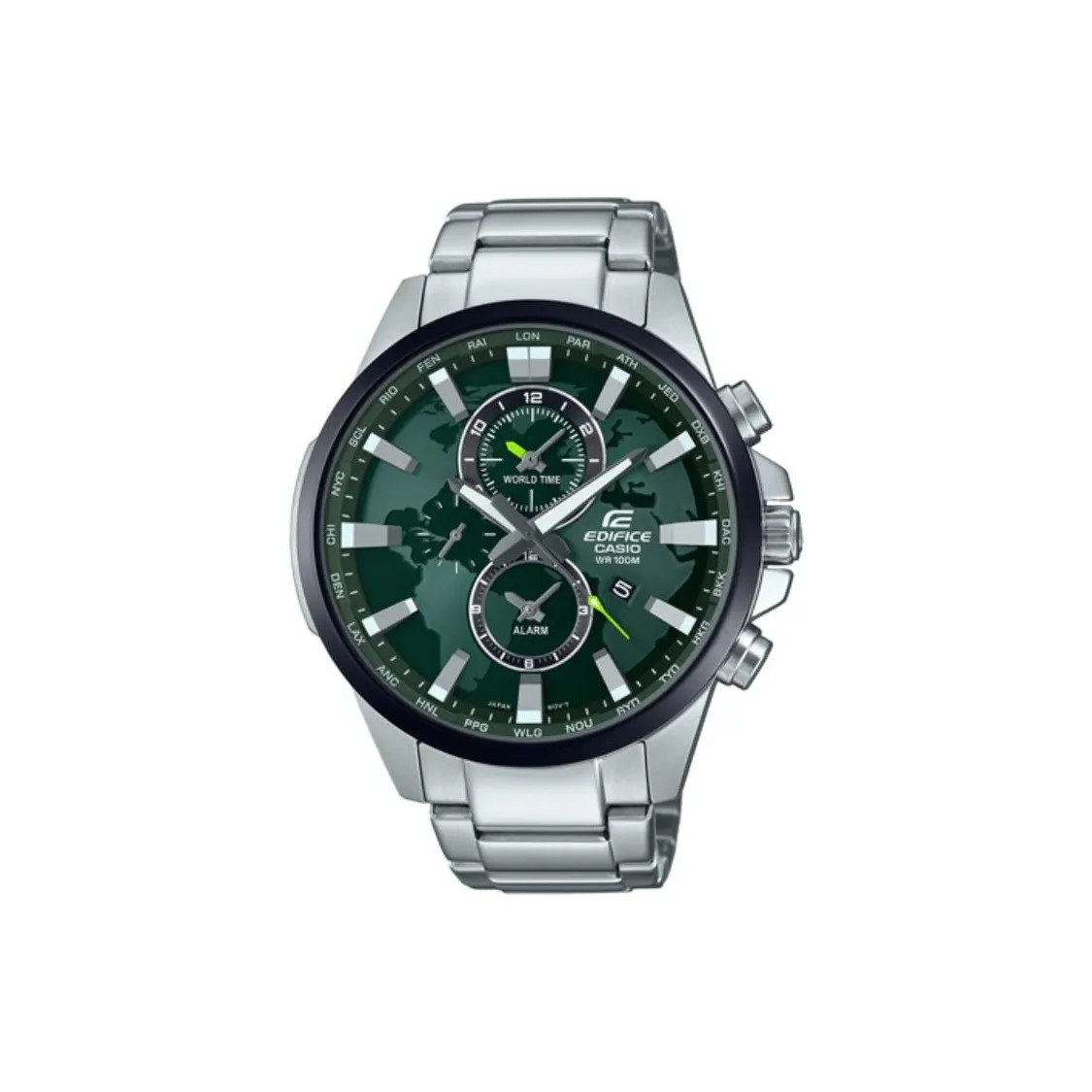 CASIO EDIFICE Кварцевый механизм нержавеющая сталь ремешок мужские часы зеленый циферблат