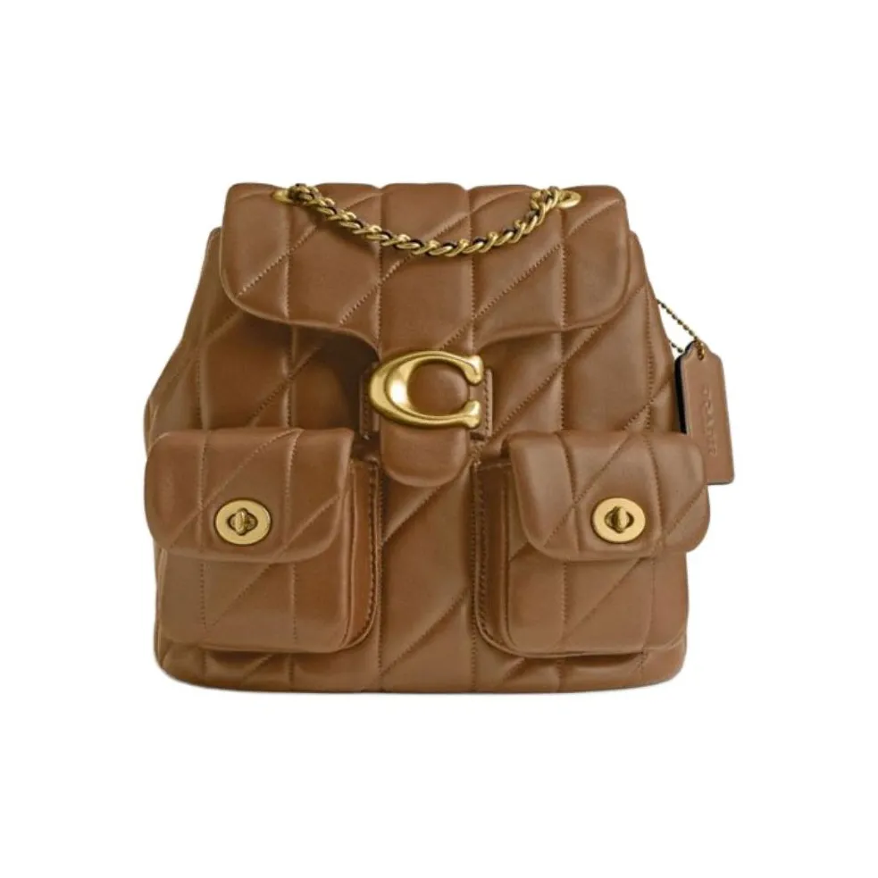 COACH Sheepskin Backpack Small Size Women's Honey Brown