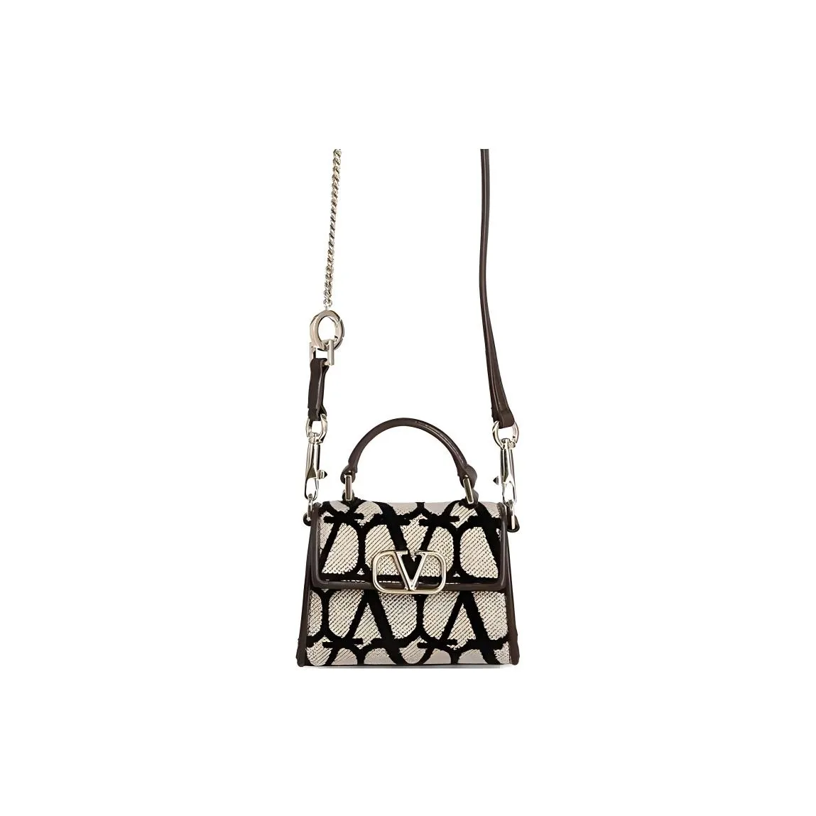 Valentino Leather Handbag Women's Beige & Multicolor