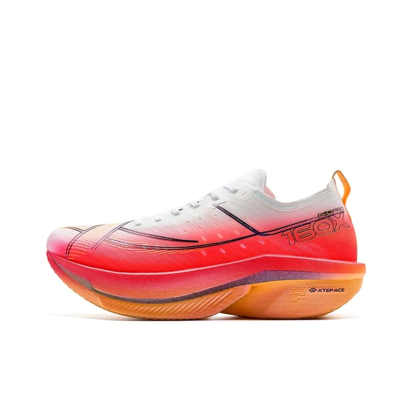 XTEP 160X 6.0 Pro Anti Slip And Wear Resistant Rebound Low Top Carbon Plate Marathon Running Shoes Men's Red White
