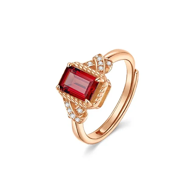 IL&CO. Natural Garnet Rings Women's