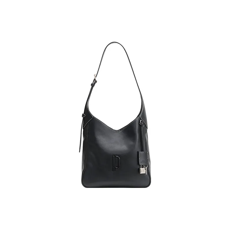 PECO Cow Leather Bucket Bags Crossbody Bag Shoulder Bag Large Size Unisex Classic Black/Tortoiseshell
