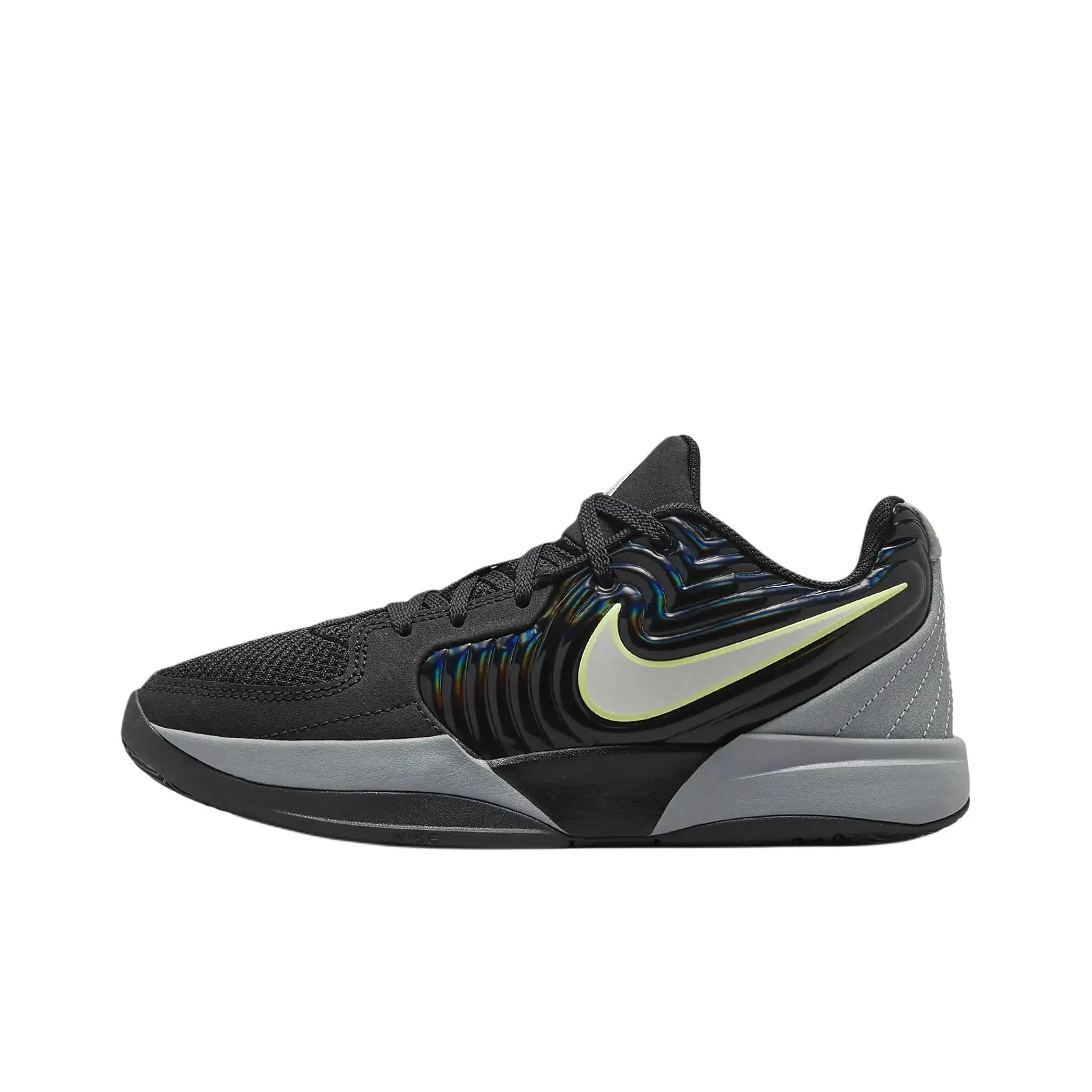 Nike Ja 2 Anti Slip And Wear Resistant Breathable Low Top Children's Basketball Shoes Black Gray Color Teenagers