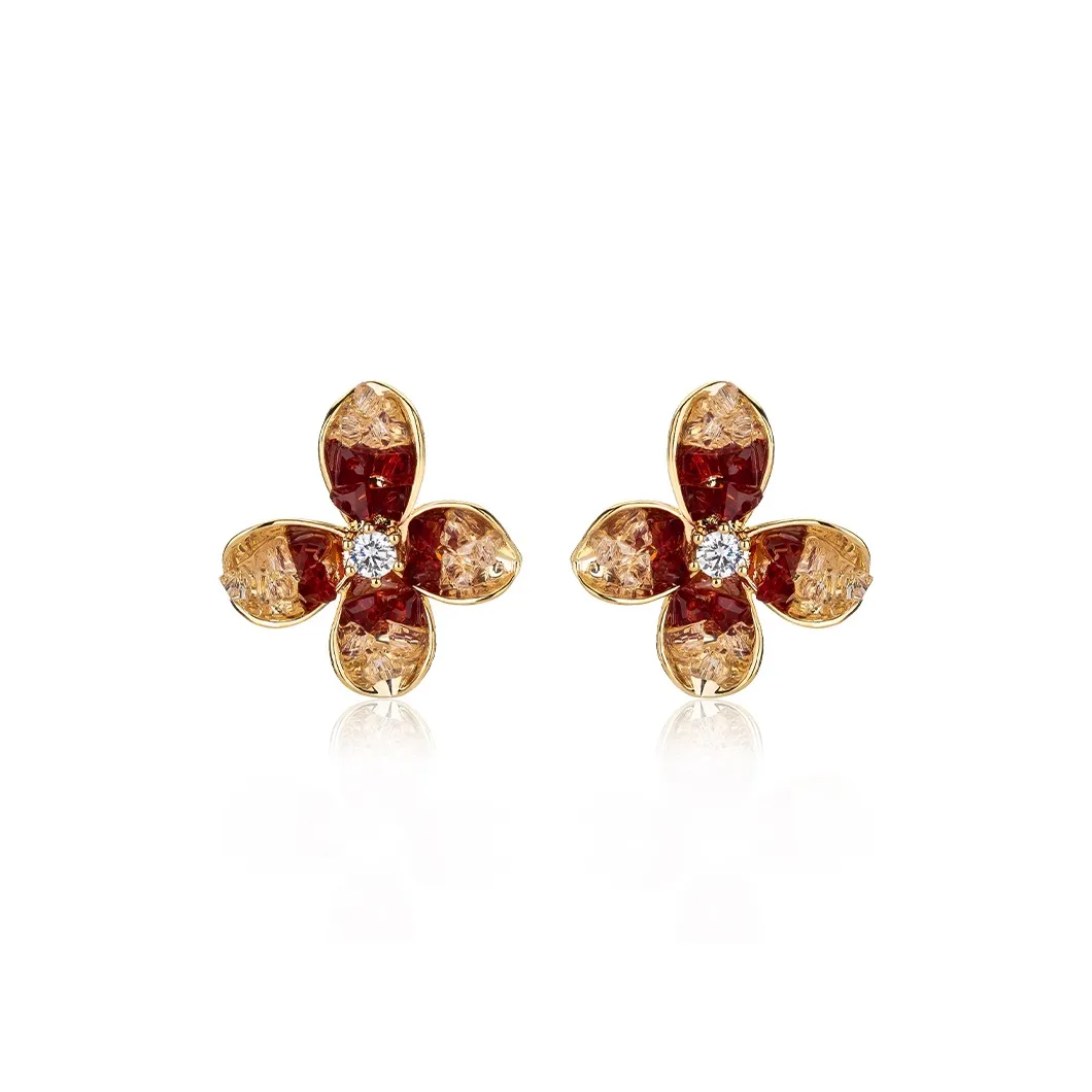 QLADY Сплав Серьги-гвоздики Женские Красные