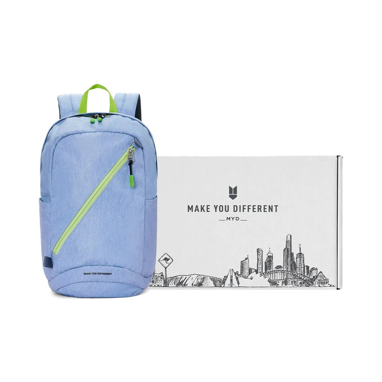 MYD Полиэстер Рюкзак Средний Унисекс Черника Матча Семена Подсолнуха