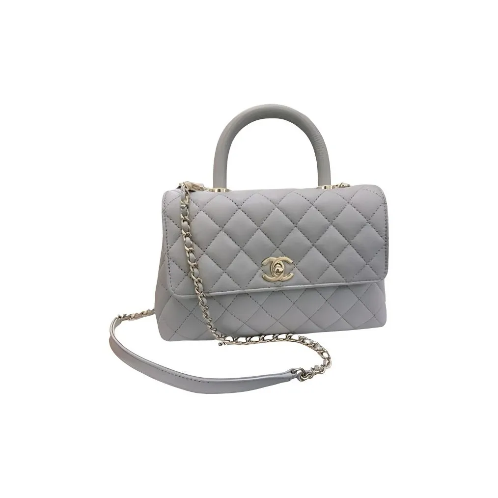 CHANEL Grain Calfskin Shoulder Bag, Crossbody Bag, Handbag Women's Gray