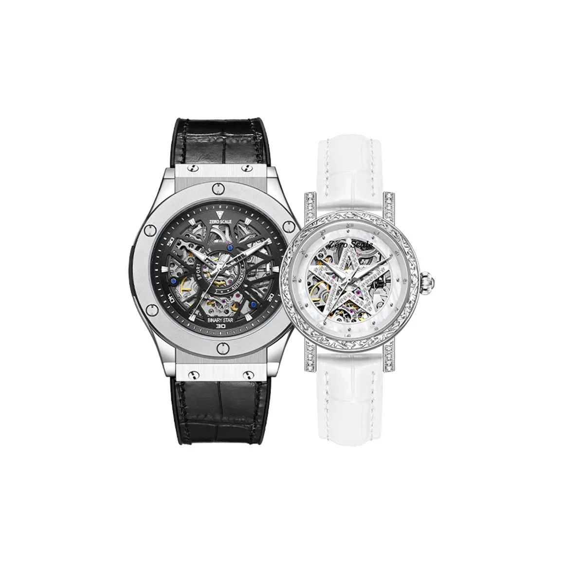 Zero Scale Механические часы унисекс 43 мм с открытым механизмом и черепом