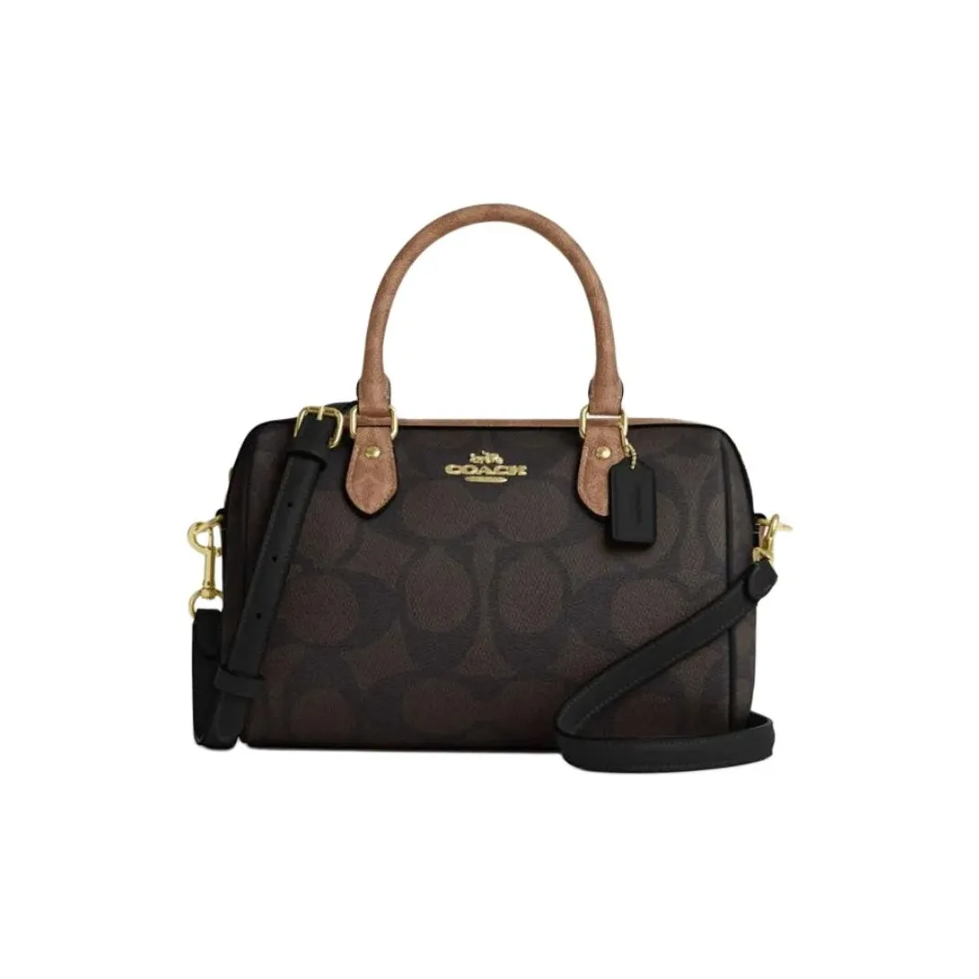 COACH Rowan Canvas Shoulder Bag Crossbody Bag Handbag Women's Brown