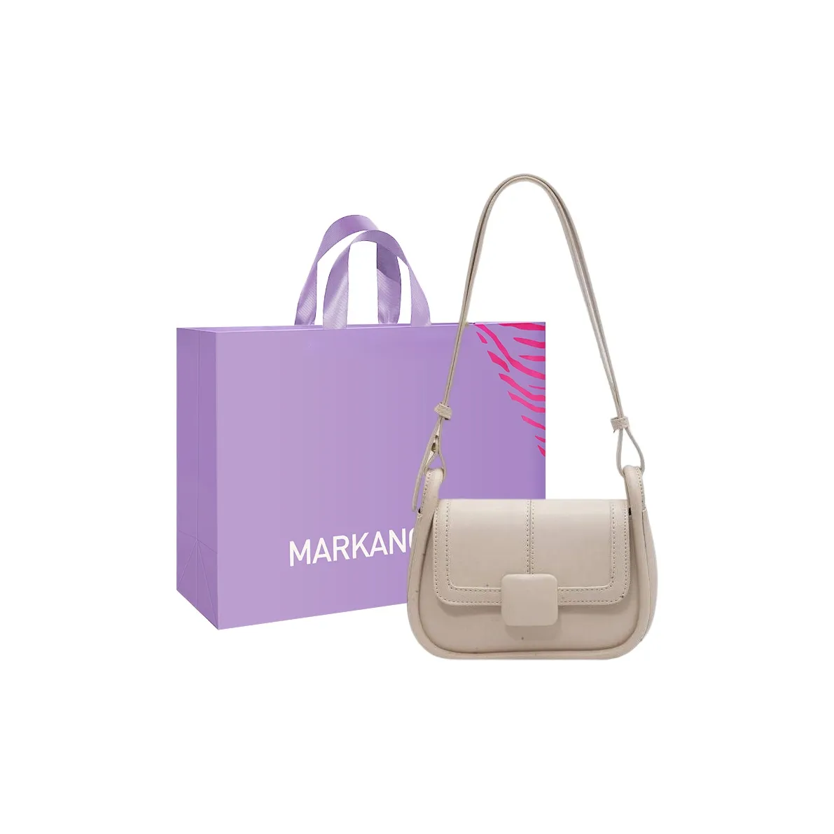 MARKANGARO PU Small Square Bag Portable Crossbody Bag Shoulder Bag Regular Women's Macaron Color Series