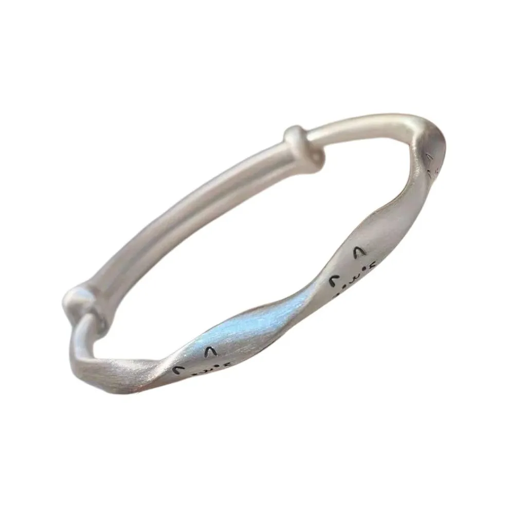 Stone Edge Poly 999 Fine Silver Bangles Unisex