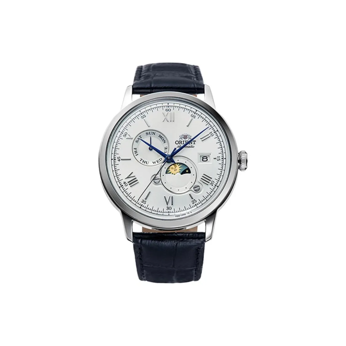 ORIENT Automatic/Manual Mechanical Movement Leather Strap Watch Men's Watches White Dial