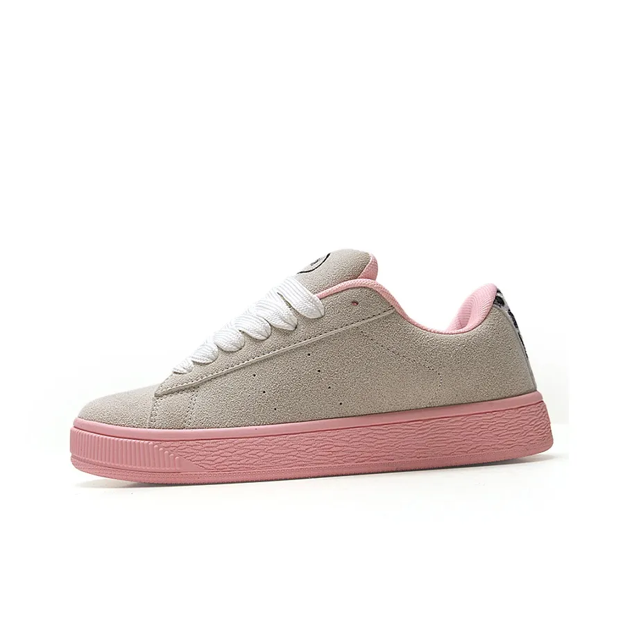 STUR YSN Износостойкий и Легкий Низкий Топ Скейтборд Кроссовки Унисекс Леопардовый принт Розовый