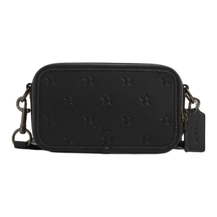 COACH Wyatt Cow Leather Shoulder Bag, Crossbody Bag Trumpets Unisex Black