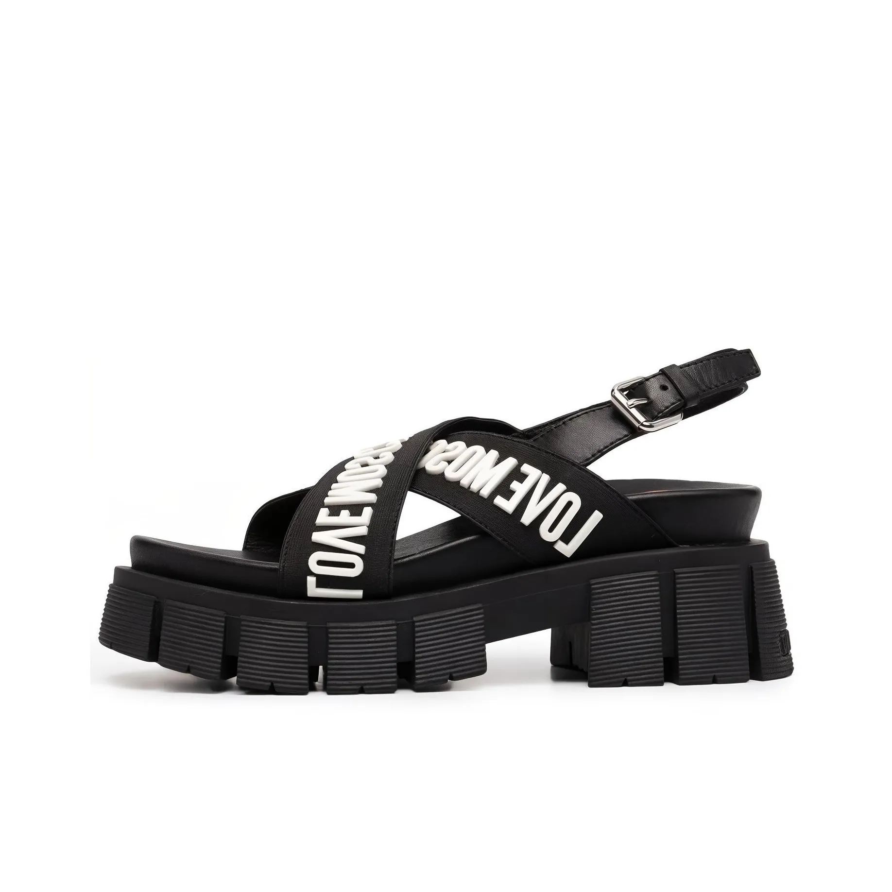 MOSCHINO Strap Sandals Women's Black White