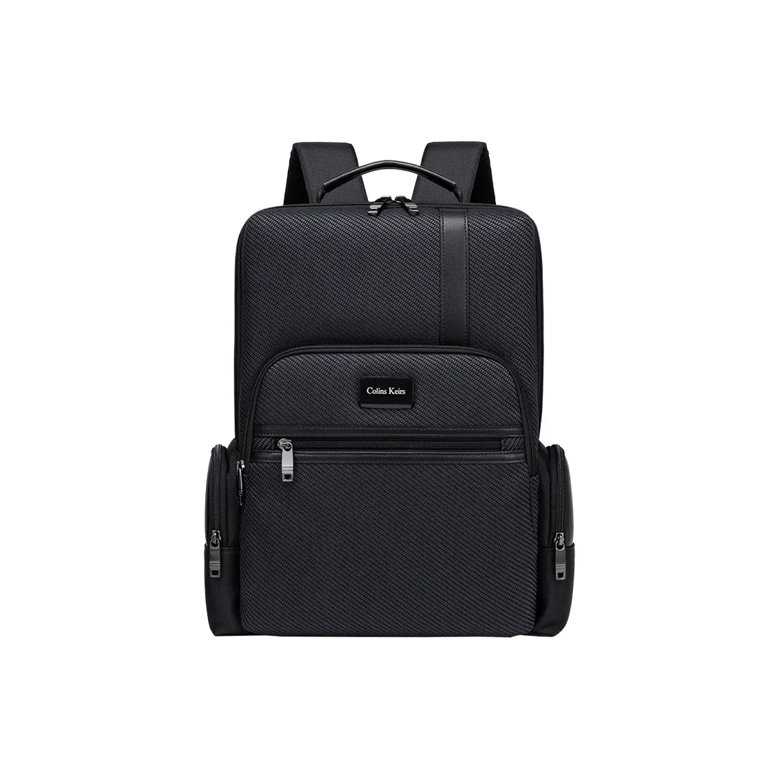 COLINS KEIRS Fabric With Genuine Leather Backpack Large Size Men's Black