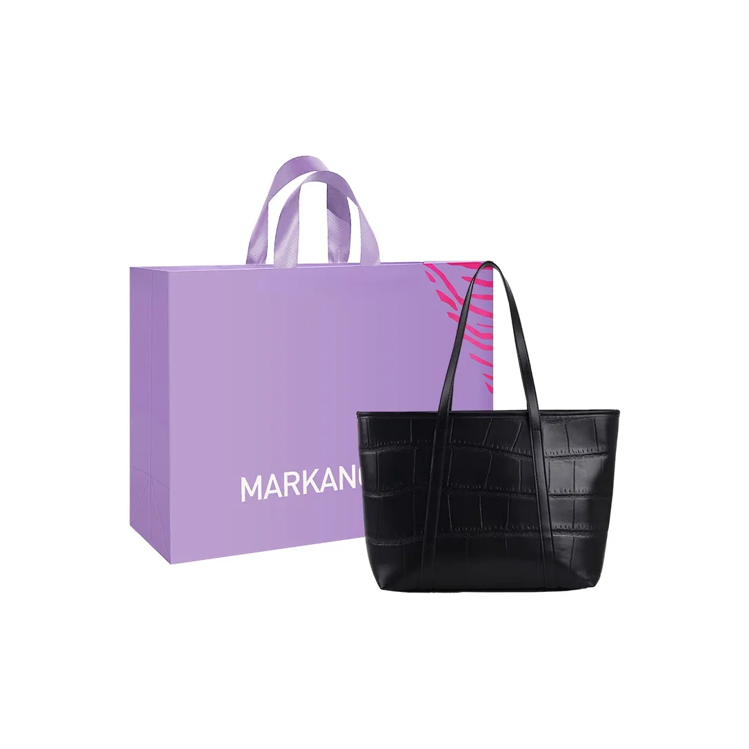 MARKANGARO ПУ (полиуретан) Сумка-тоут Женская Черный Белый