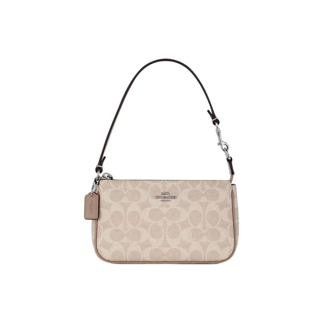 COACH Nolita Coated Canvas Pochette Handbag, Shoulder Bag Trumpets Women's Apricot